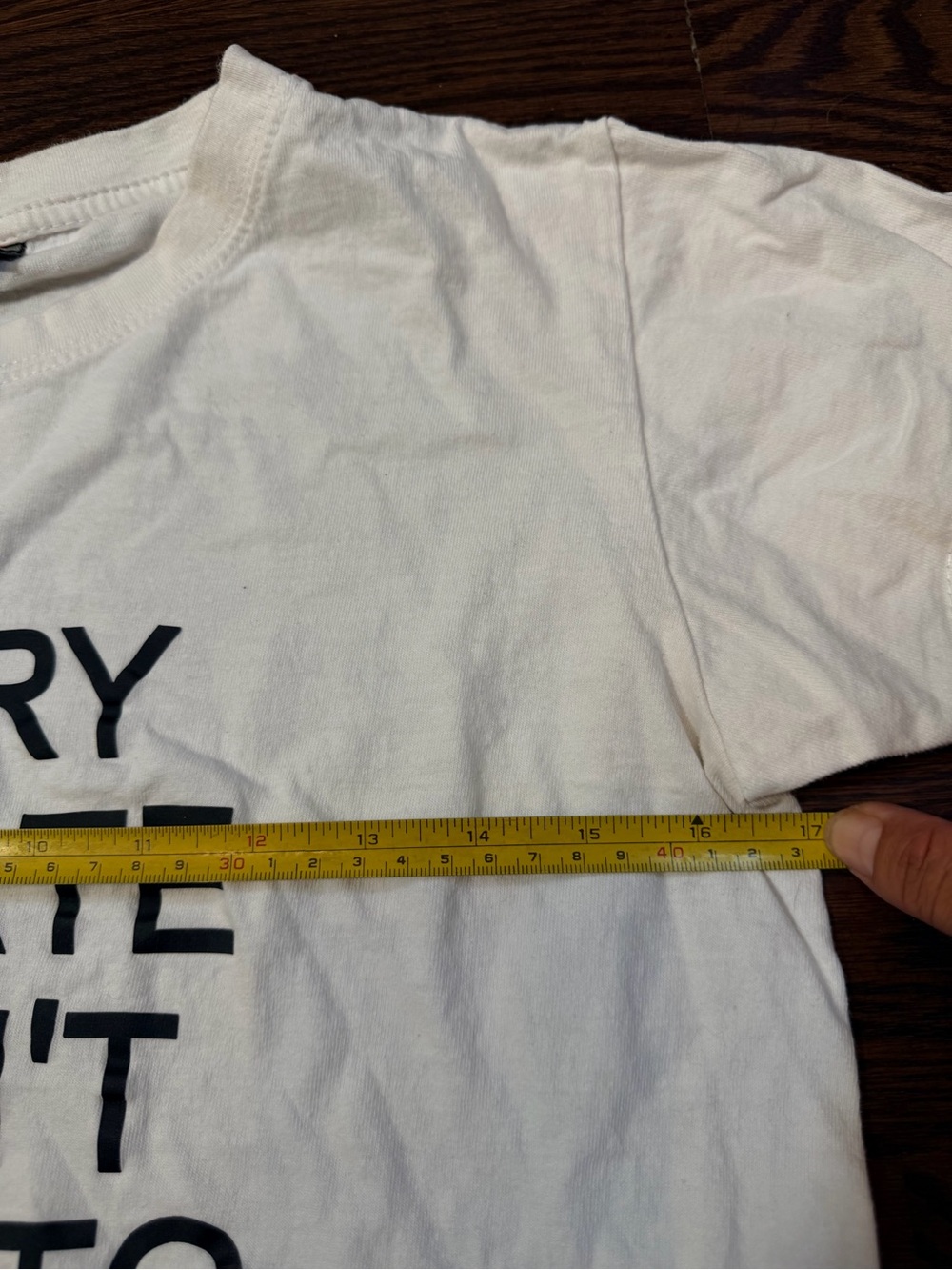 Woman White Graphic Tee - 'Sorry I'm Late' S - Picture 3 of 5